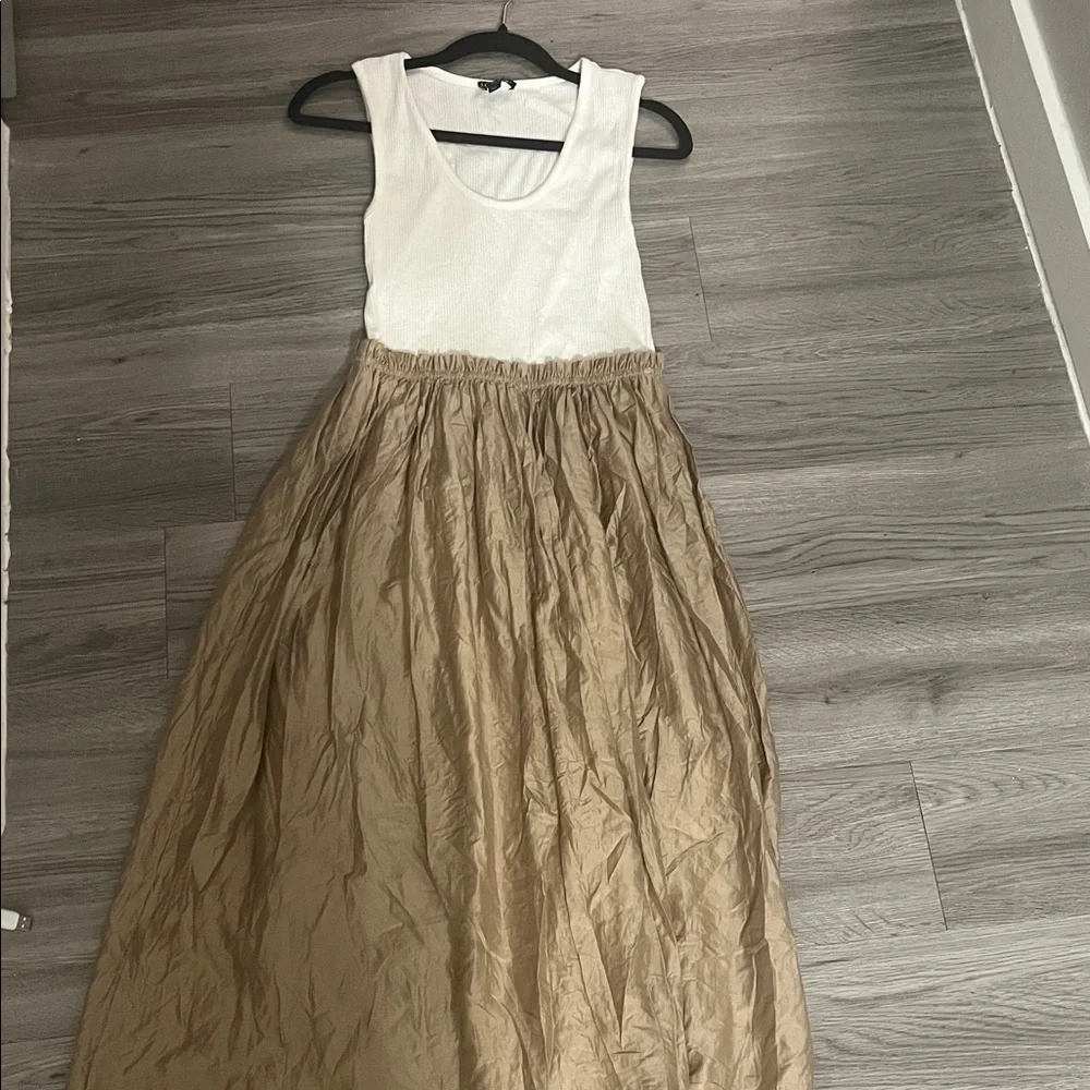 J.Crew Gathered-waist mixy dress in ivory